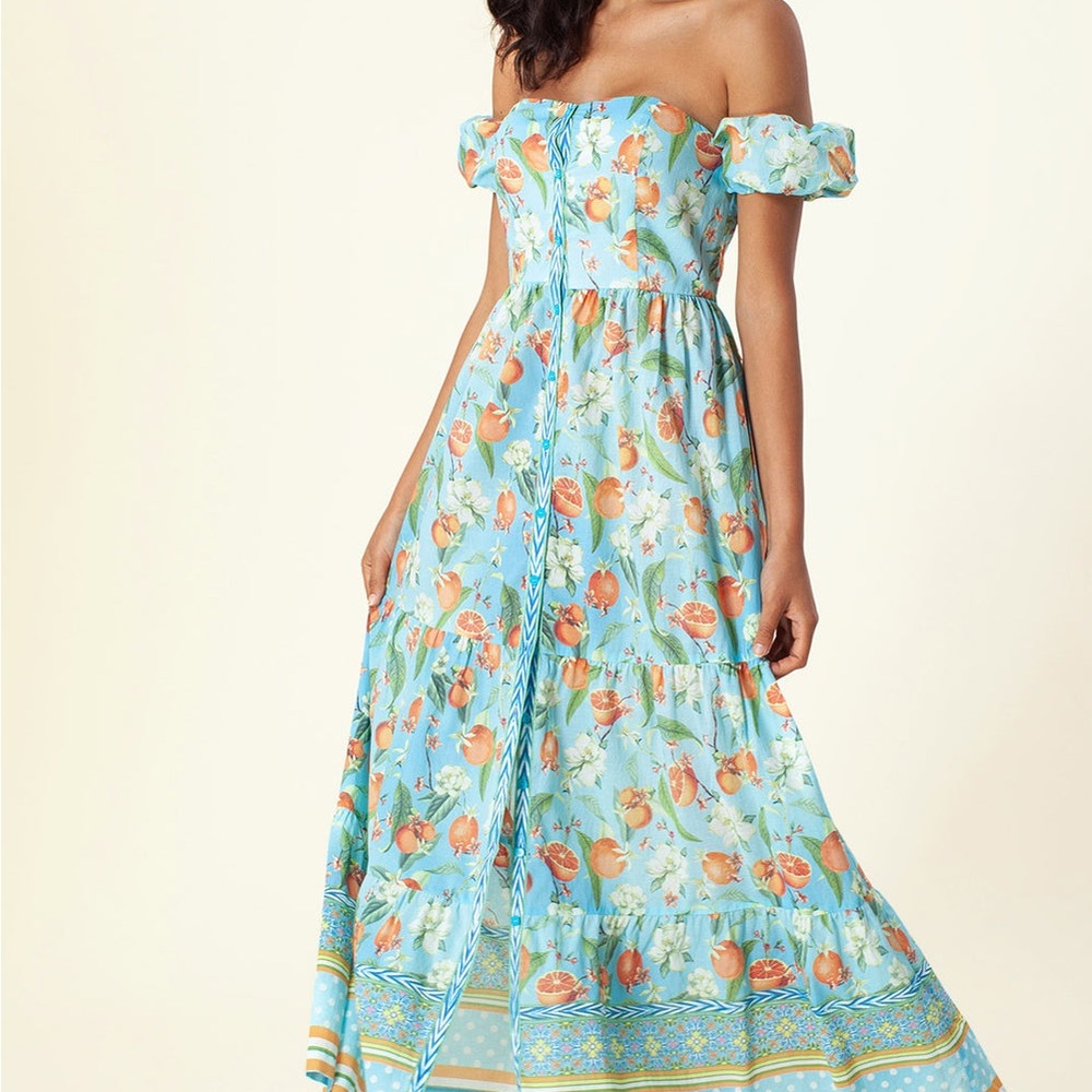 Hale Bob “Honora” Maxi Dress Blue